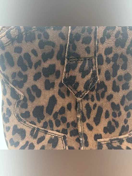 Nine West Abreve Leopard Print Ankle Boot - Brown/Black size 5 - Picture 6 of 7